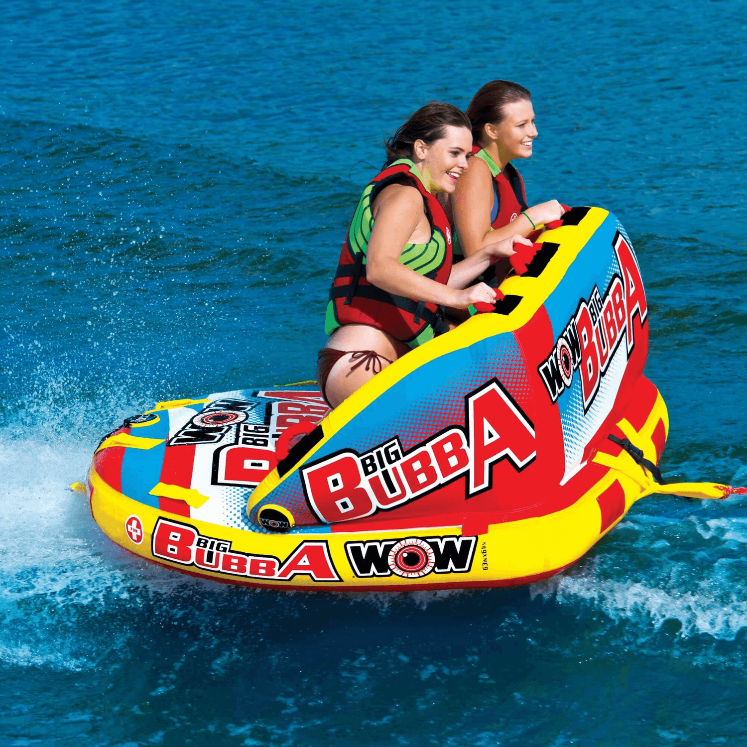 WOW Watersports Big Bubba Hi Vis 2 Person Towable Water Tube For River and Lake Jupiter Gear Home