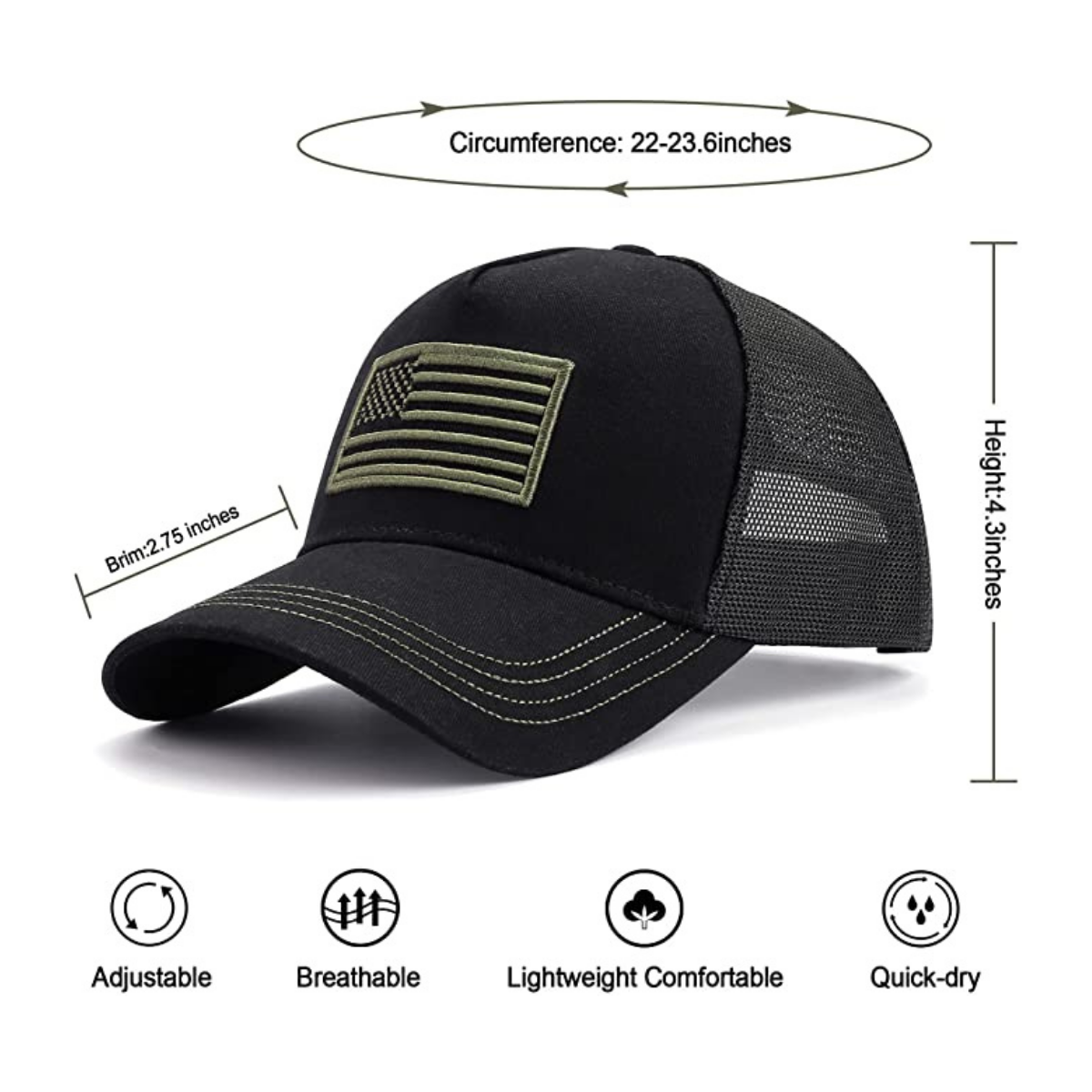 JupiterGear American Flag Trucker Hat with Adjustable Strap | Breathable &amp; Unisex Jupiter Gear Home