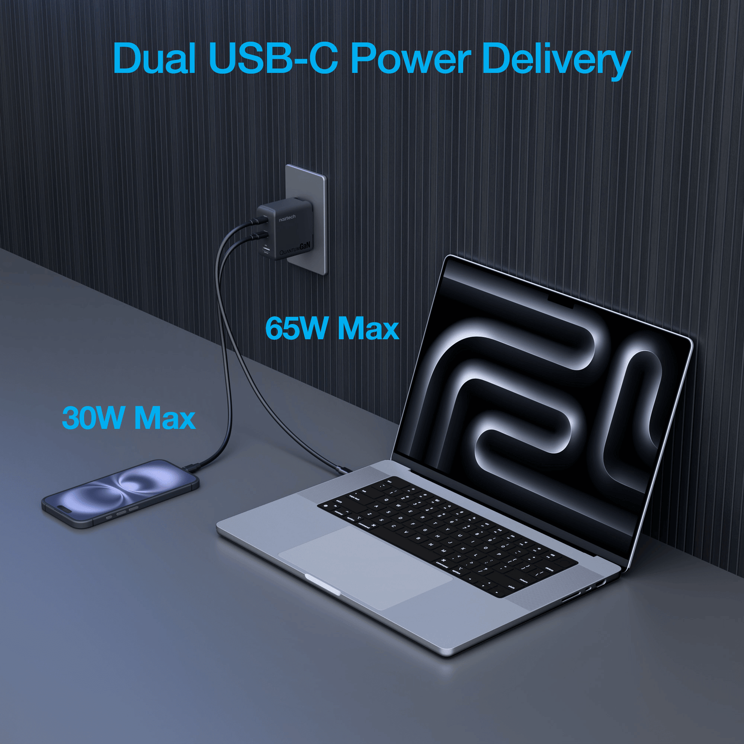 Naztech Nexus T100 100W USB-C PD + USB 3-Port GaN Ultra-Fast Wall Charger with PPS Jupiter Gear Home