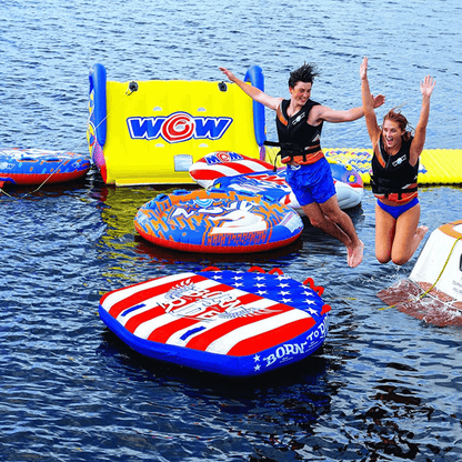 WOW Watersports Born to Ride 3 Person 3P Towable with Soft Top and EZ Tow Jupiter Gear Home