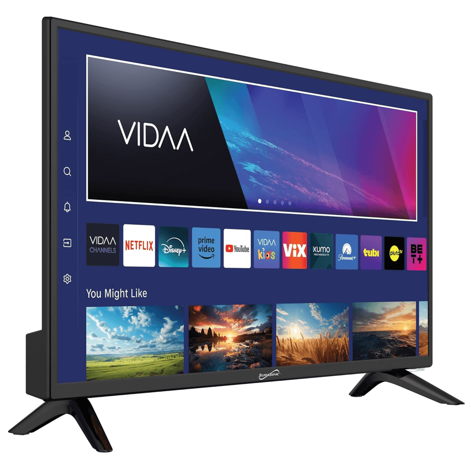 Supersonic 24" VIDAA ACDC Compatible LED Smart TV with Built-In WiFi Jupiter Gear Home