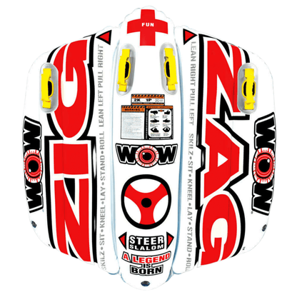 WOW Watersports Zig Zag 1 to 2 Person Inflatable Towable Steerable Tube Jupiter Gear Home