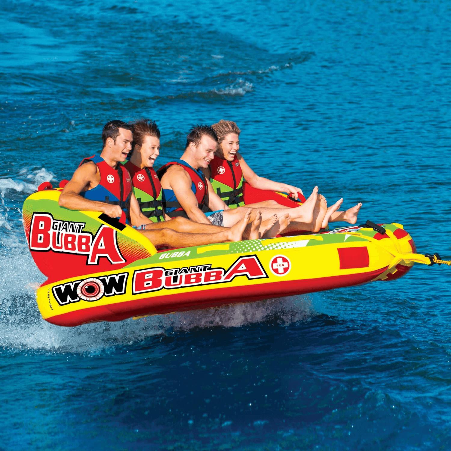 WOW Watersports Big Bubba 1 to 4 Person Inflatable Towable Deck Tube Jupiter Gear Home
