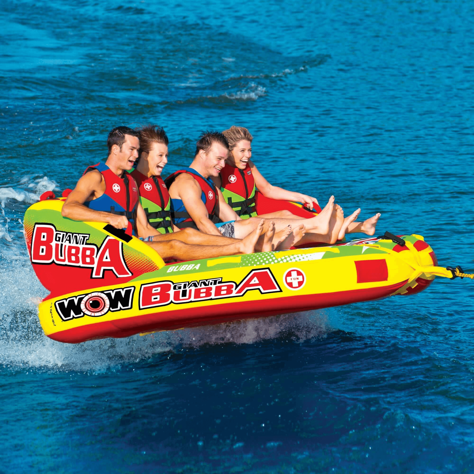 WOW Watersports Big Bubba 1 to 4 Person Inflatable Towable Deck Tube Jupiter Gear Home