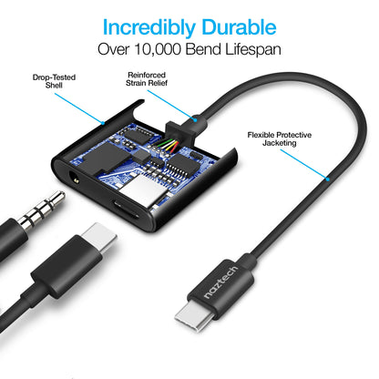 Naztech USB-C and 3.5mm Audio + Charge Adapter Jupiter Gear Home