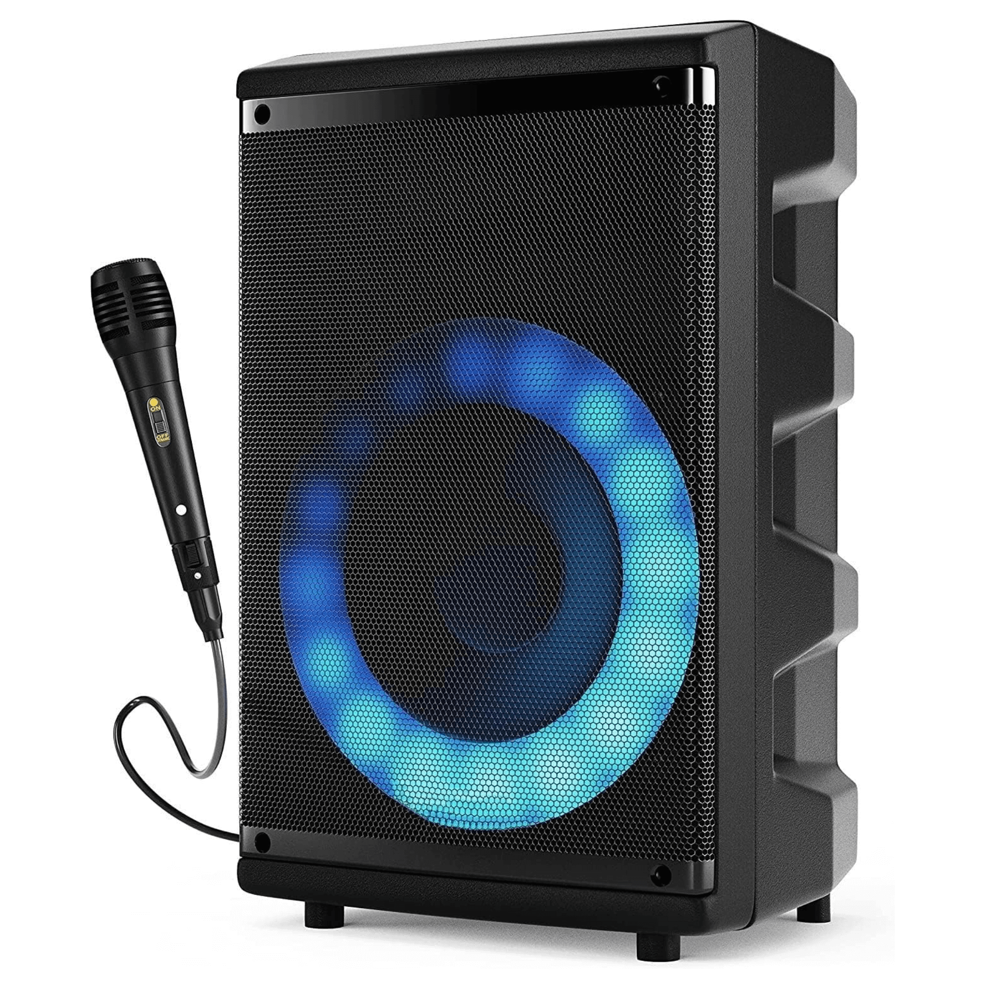 Norcent Portable Bluetooth TWS 8" Speaker System with Flashing LED Lights Jupiter Gear Home