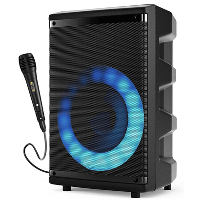 Norcent Portable Bluetooth TWS 8" Speaker System with Flashing LED Lights Jupiter Gear Home