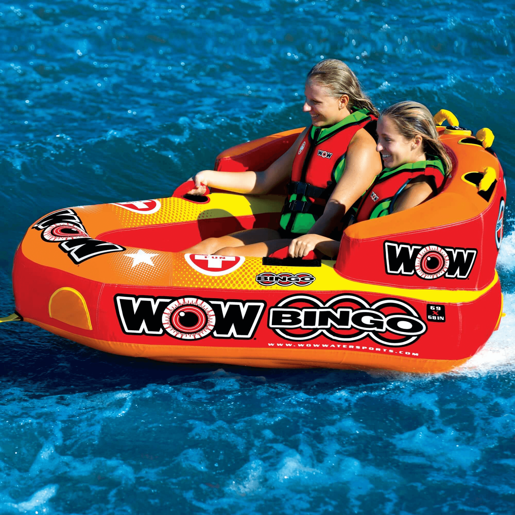 WOW Watersports Bingo 1-2 Person Cockpit Ski Tube with Secured Seating Jupiter Gear Home