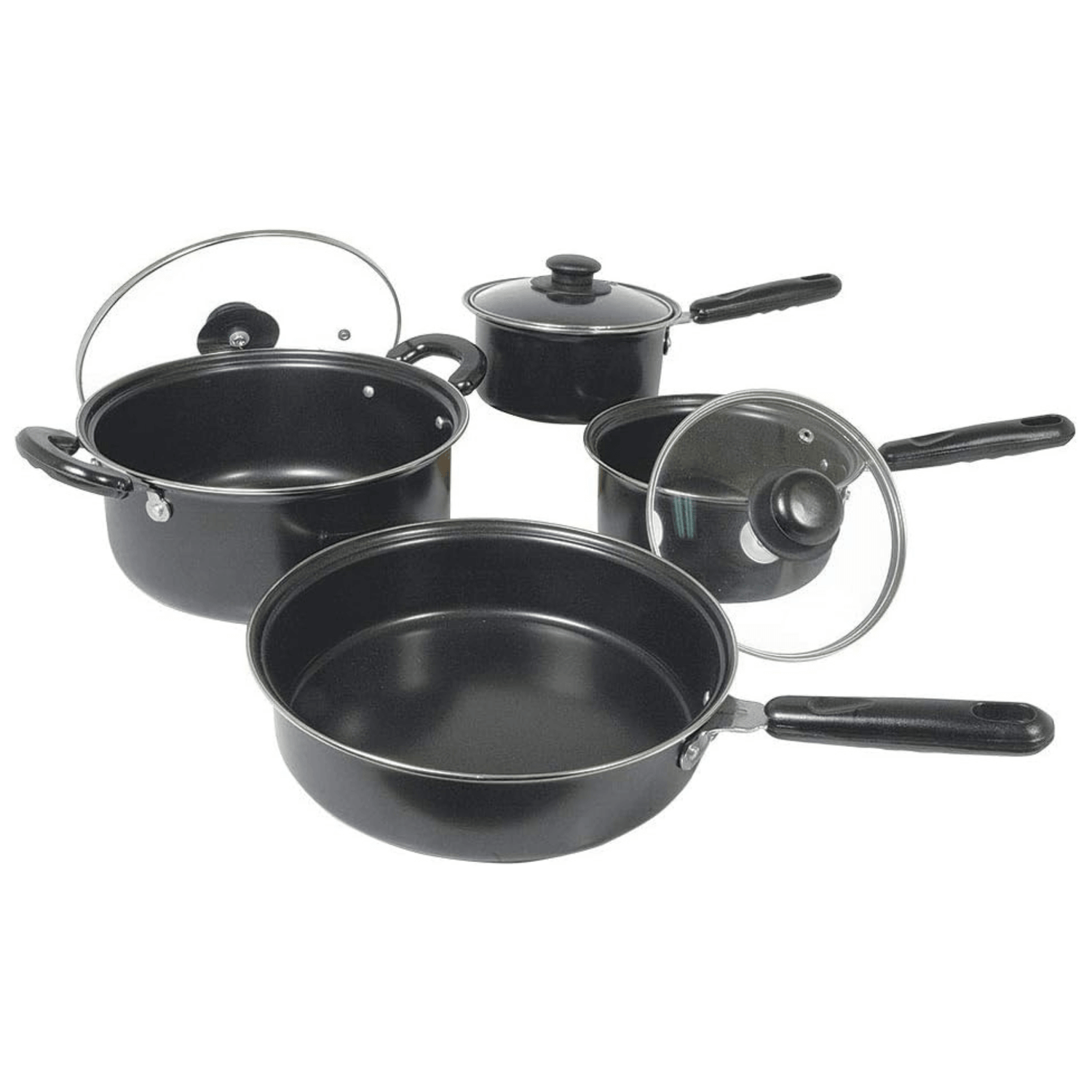 Better Chef 7-Piece Carbon Steel Cookware Set with Glass Lids Jupiter Gear Home