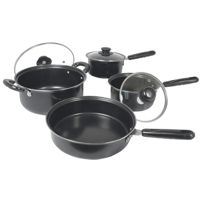 Better Chef 7-Piece Carbon Steel Cookware Set with Glass Lids Jupiter Gear Home