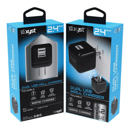 Xyst 2.4-Amp Dual USB Foldable Wall Charger Jupiter Gear Home
