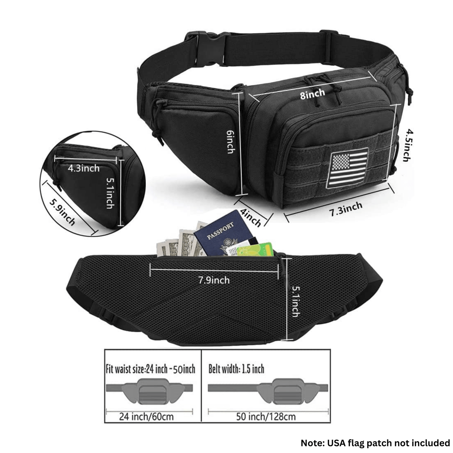 JupiterGear Tactical Military Fanny Pack Waist Bag &amp; MOLLE EDC Pouch For Outdoor Activities Jupiter Gear Home