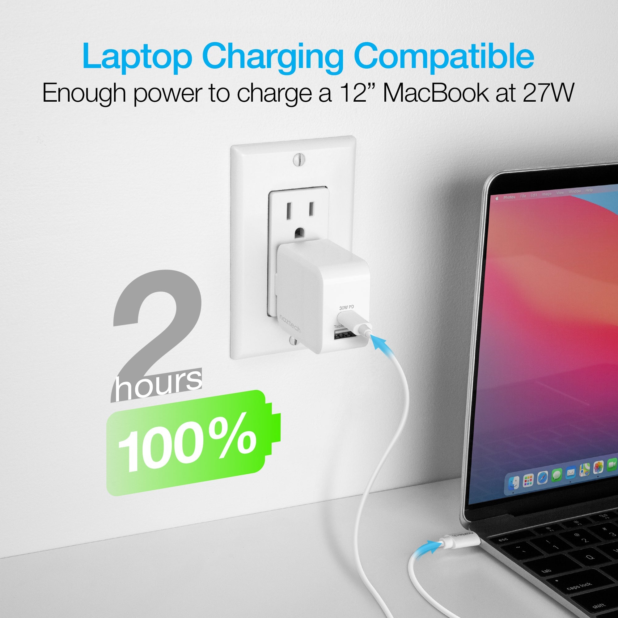 Naztech 30W USB-C PD Dual Output Fast Wall Charger Jupiter Gear Home