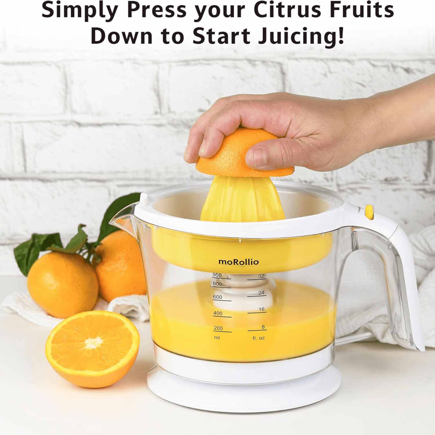 moRollio Compact 32oz Electric Citrus Juicer Jupiter Gear Home