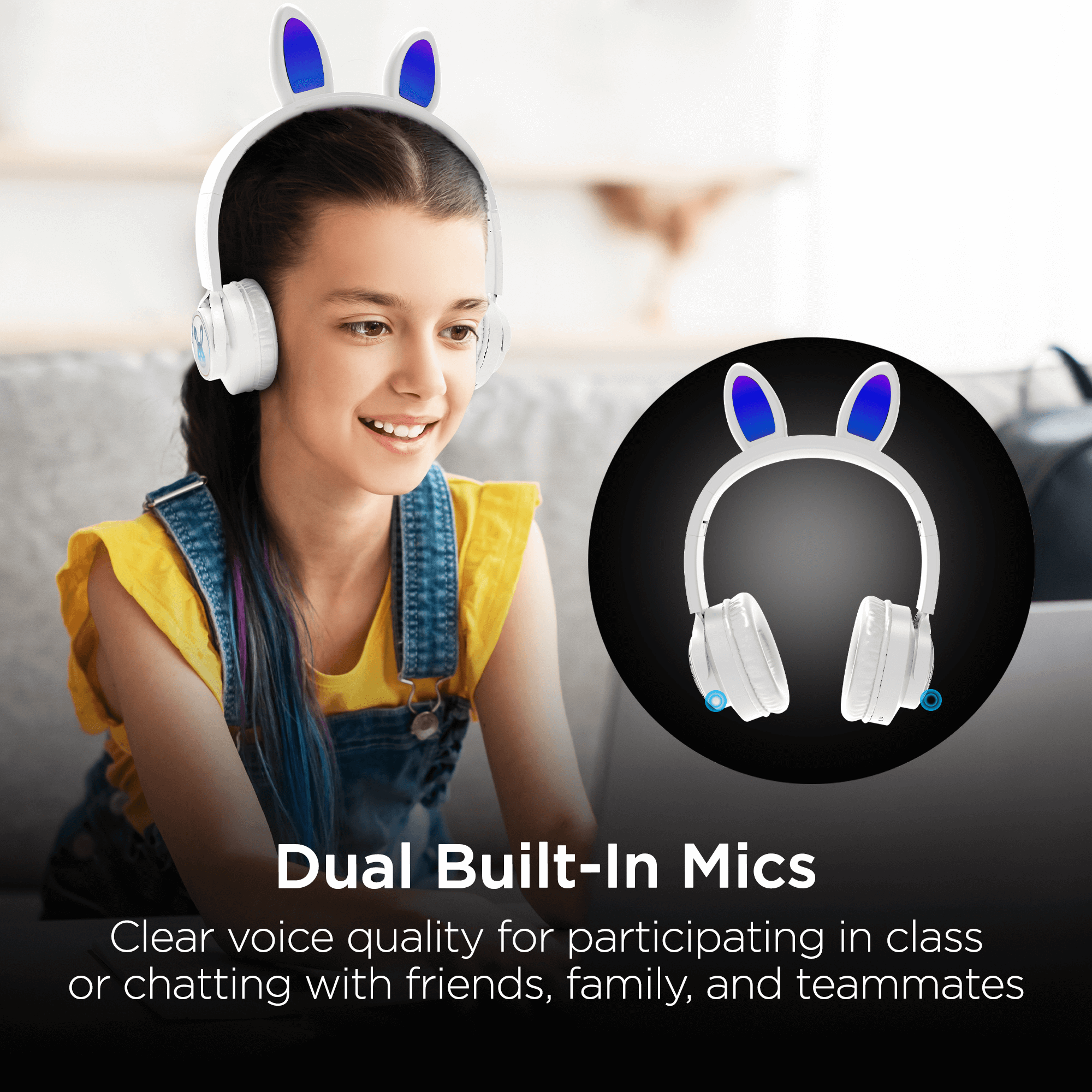 HyperGear Bunny Tracks Wireless Light-Up Headphones Jupiter Gear Home