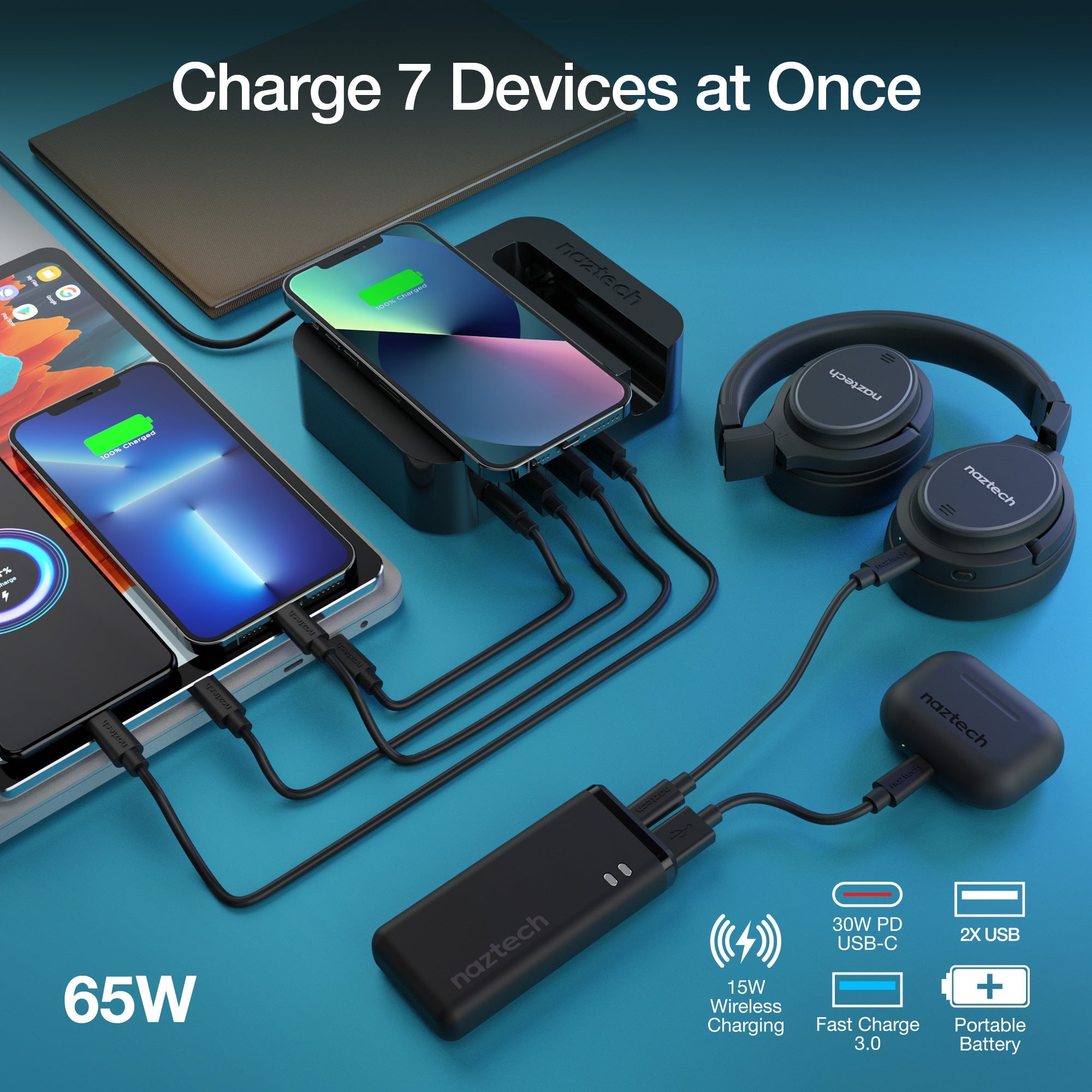 Naztech Ultimate Charging Station Pro to Charge 7 Devices Simultaneously Jupiter Gear Home