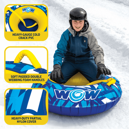 WOW Watersports Surge Tarpaulin-Bottom Snow Tube with Tow Leash Jupiter Gear Home