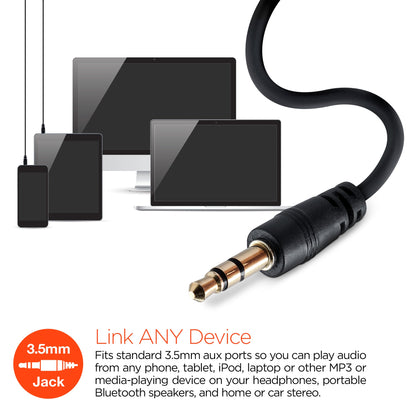 HyperGear 3.5mm Stereo AUX Cable 2ft Black (14029-HYP) Jupiter Gear Home