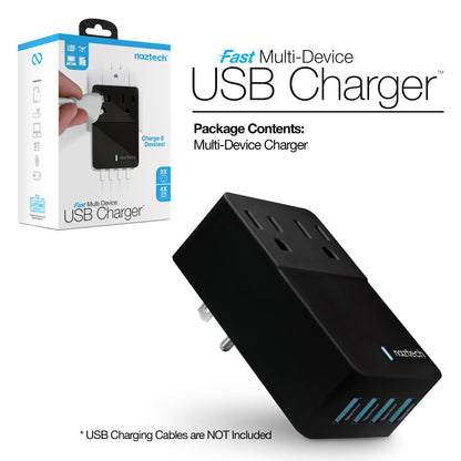 Naztech Fast Multi-Device Charger- 2 Outlets + 4 USB Port Jupiter Gear Home