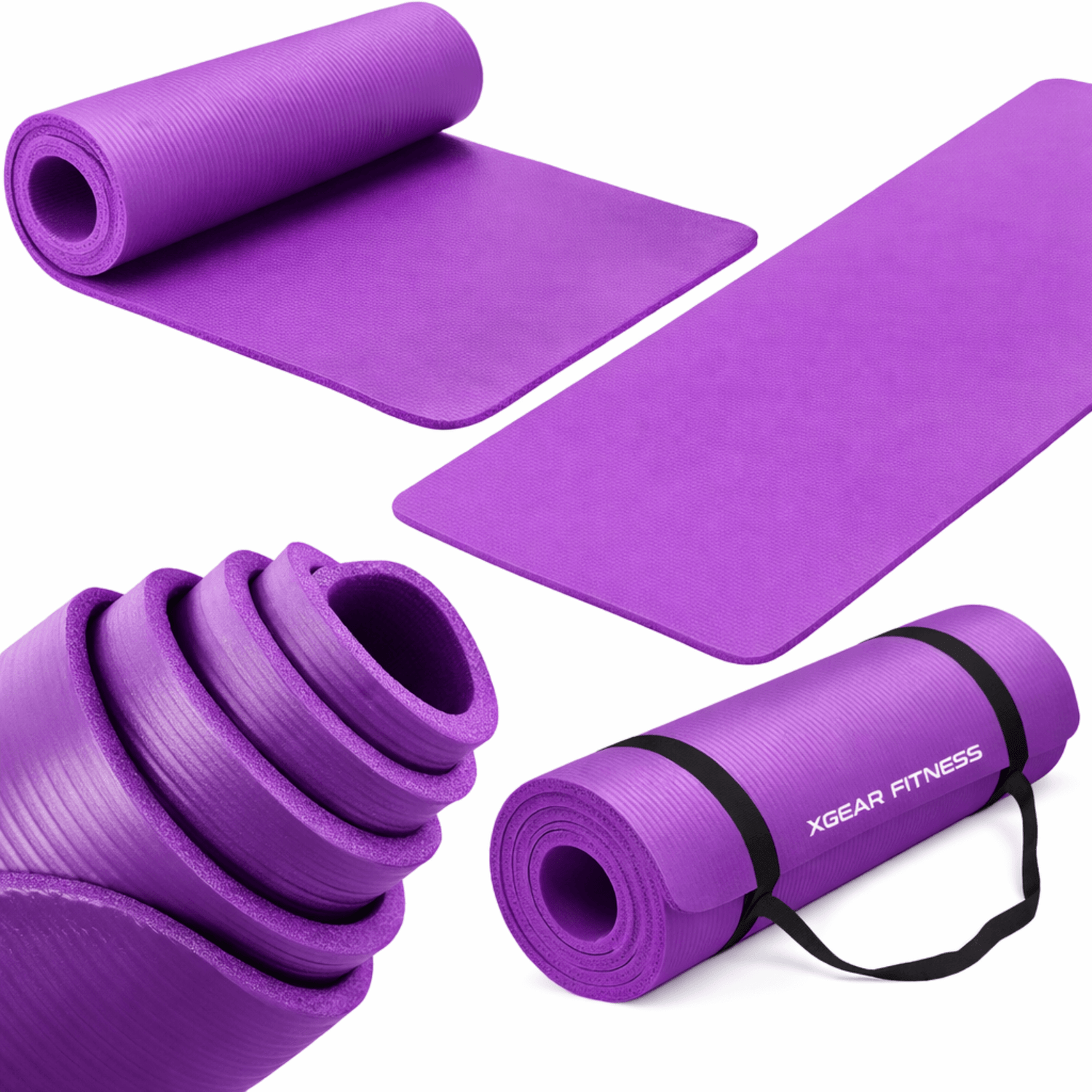 XGear Fitness Thick Travel Yoga Mat with Carrying Strap Jupiter Gear Home