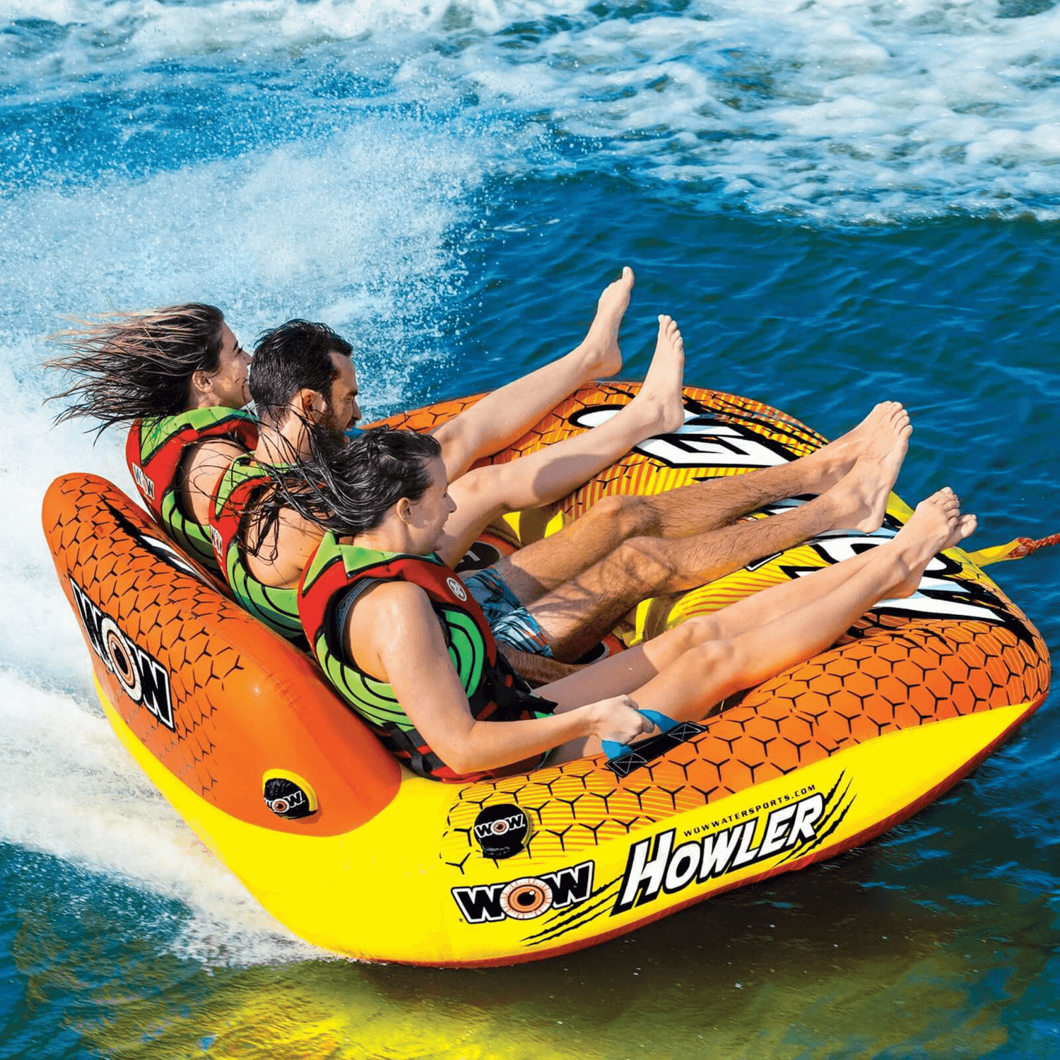 WOW Watersports Howler 1, 2 or 3 Person Inflatable Cockpit Towable Tube Jupiter Gear Home
