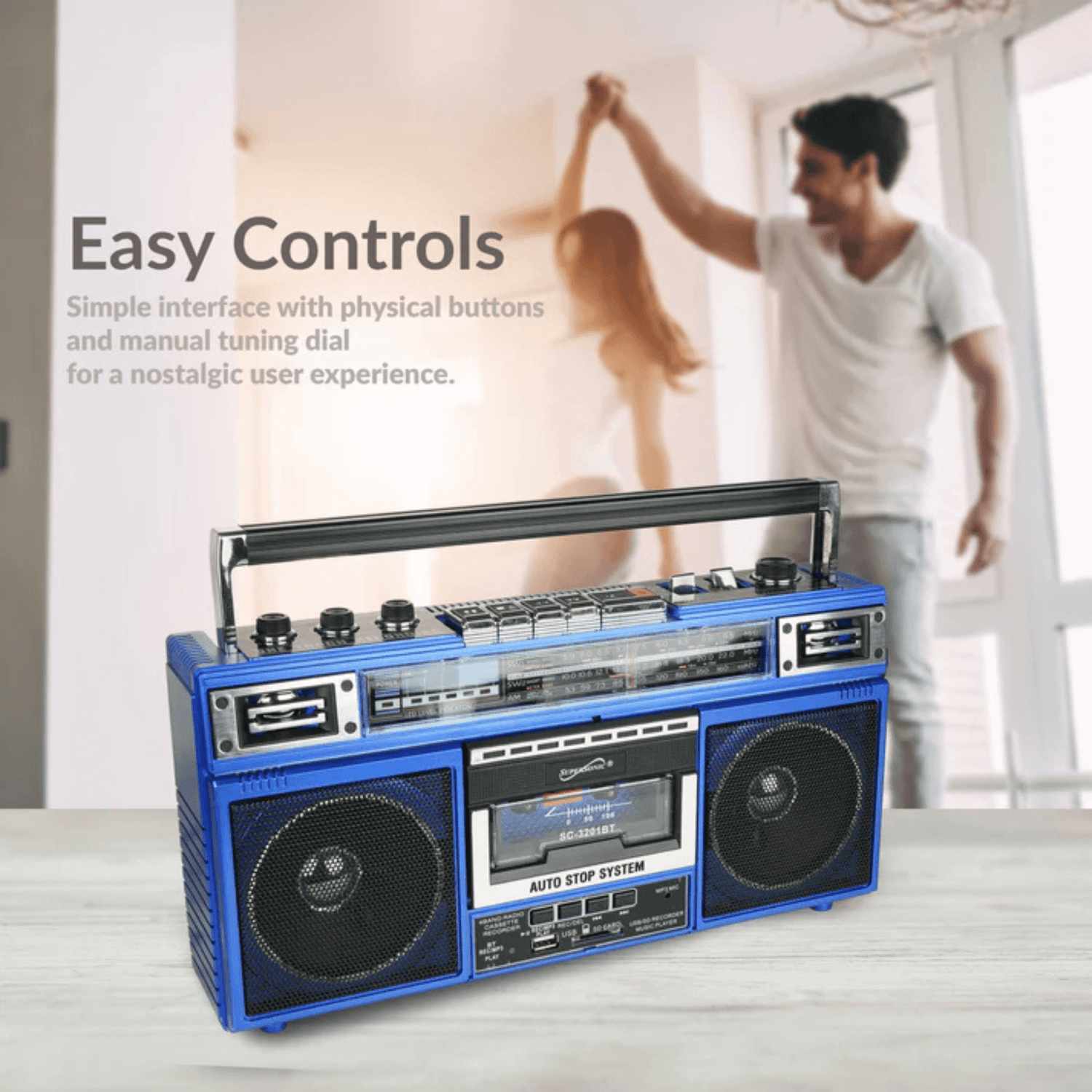 Supersonic 4 Band Bluetooth Radio &amp; Cassette Player + Cassette To Mp3 Converter Jupiter Gear Home