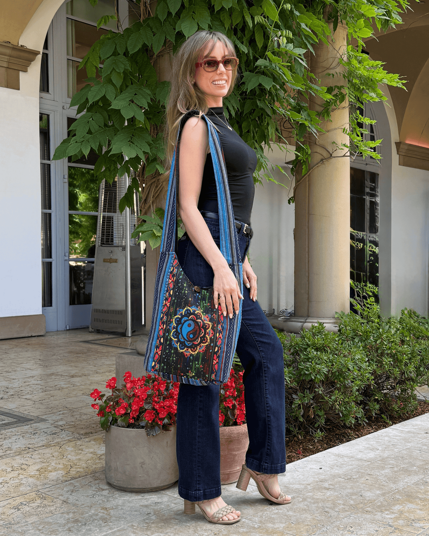 Kathmandu Collection Yin Yang Print Hobo Bag Jupiter Gear Home