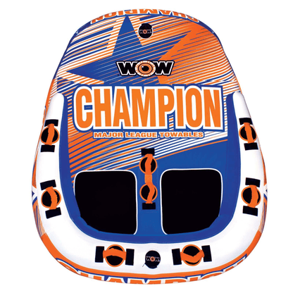 WOW Watersports Champion 2-Person Towable with EZ-Up Nose for Minimal Drag and Footrest Jupiter Gear Home
