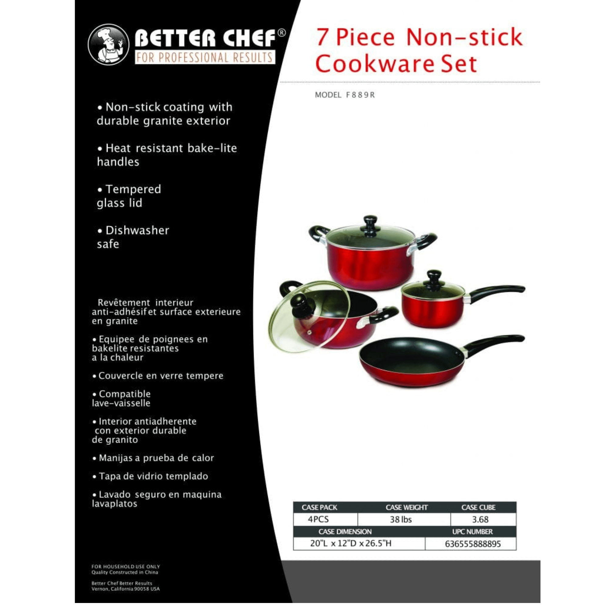 Better Chef 7-Piece Aluminum Non-Stick Cookware Set with Bakelite Handles Jupiter Gear Home
