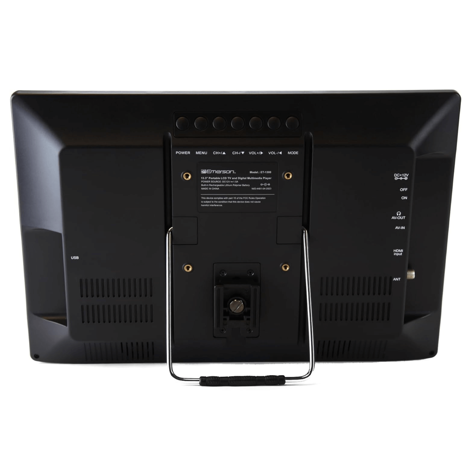 Emerson 13.3" Portable Digital TV w 12V DC Car Adapter and Rechargeable Battery Jupiter Gear Home