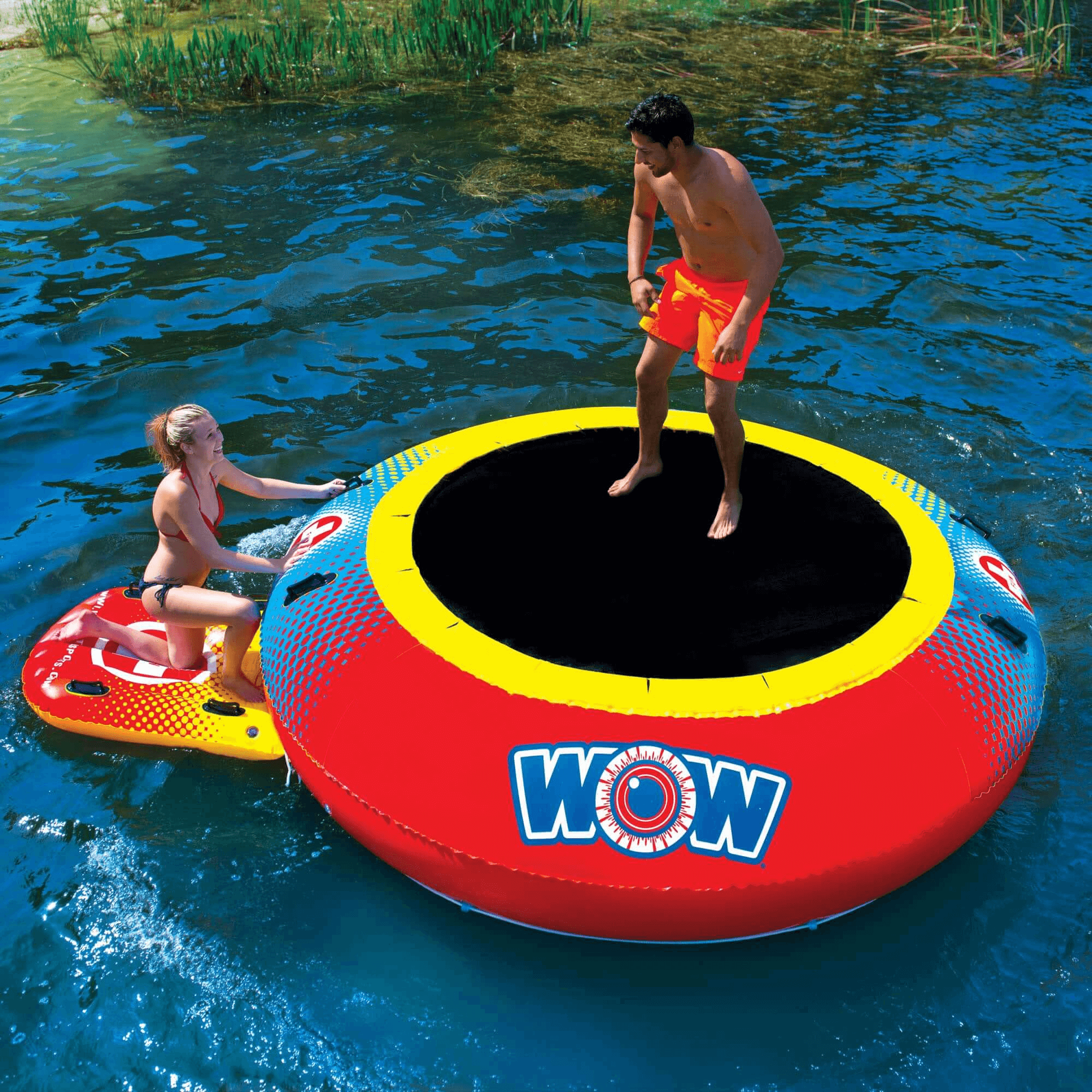 WOW Watersports Bouncer Inflatable Floating Trampoline and Boarding Platform Jupiter Gear Home