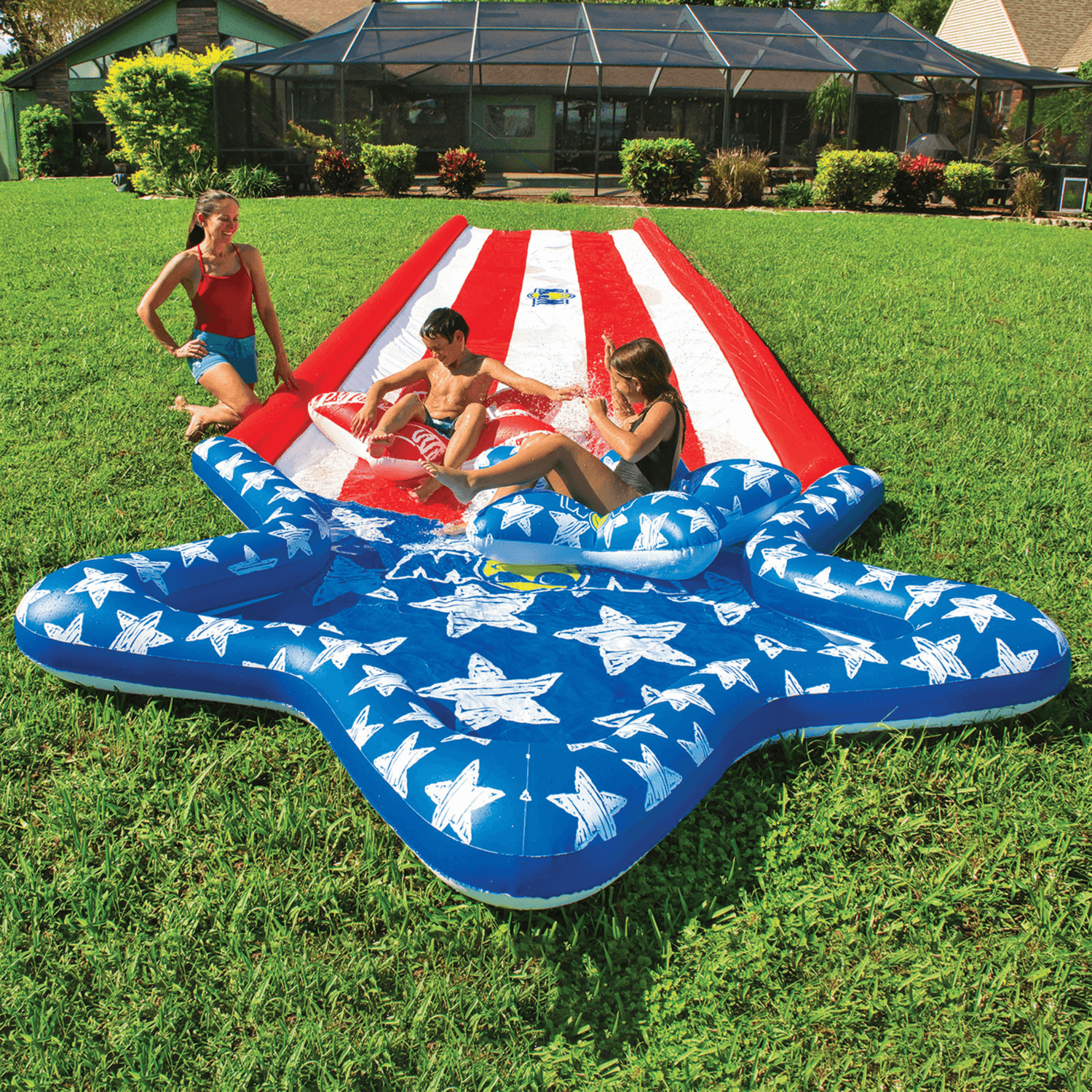 WOW Watersports Americana Stars &amp; Stripes Giant 40ft Backyard Super Slide Jupiter Gear Home