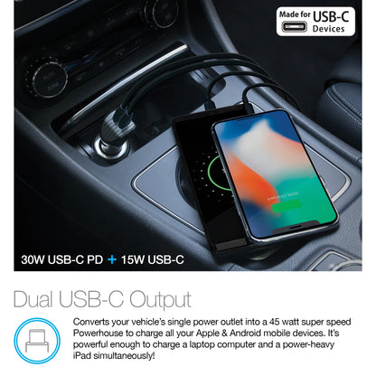 Naztech Turbo 30W USB-C PD + USB-C Car Charger Jupiter Gear Home