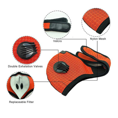JupiterGear Performance Sports Face Mask with Activated Carbon Filter and Breathing Valves Jupiter Gear Home