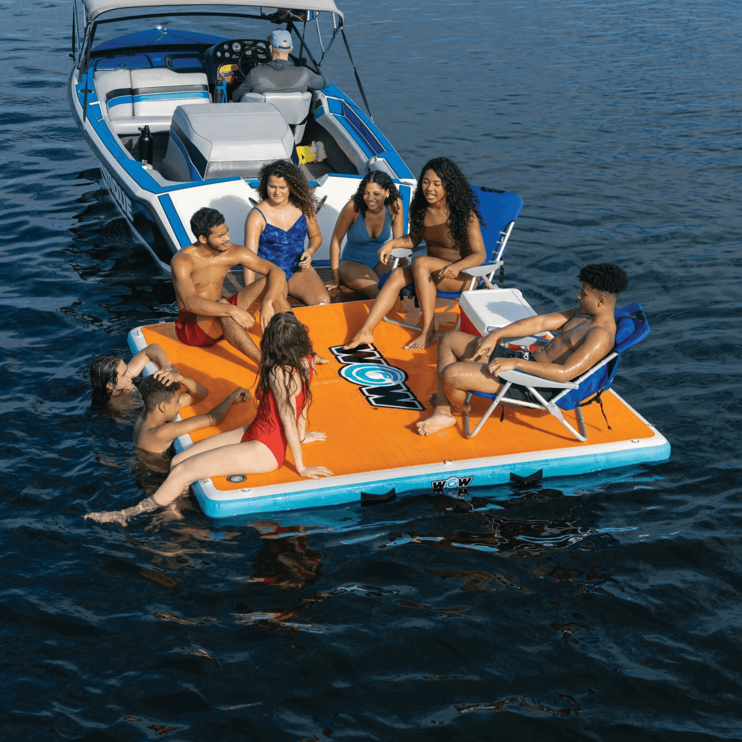 WOW Watersports Drop Stitch Vacation Station Dock w Deckpad Jupiter Gear Home