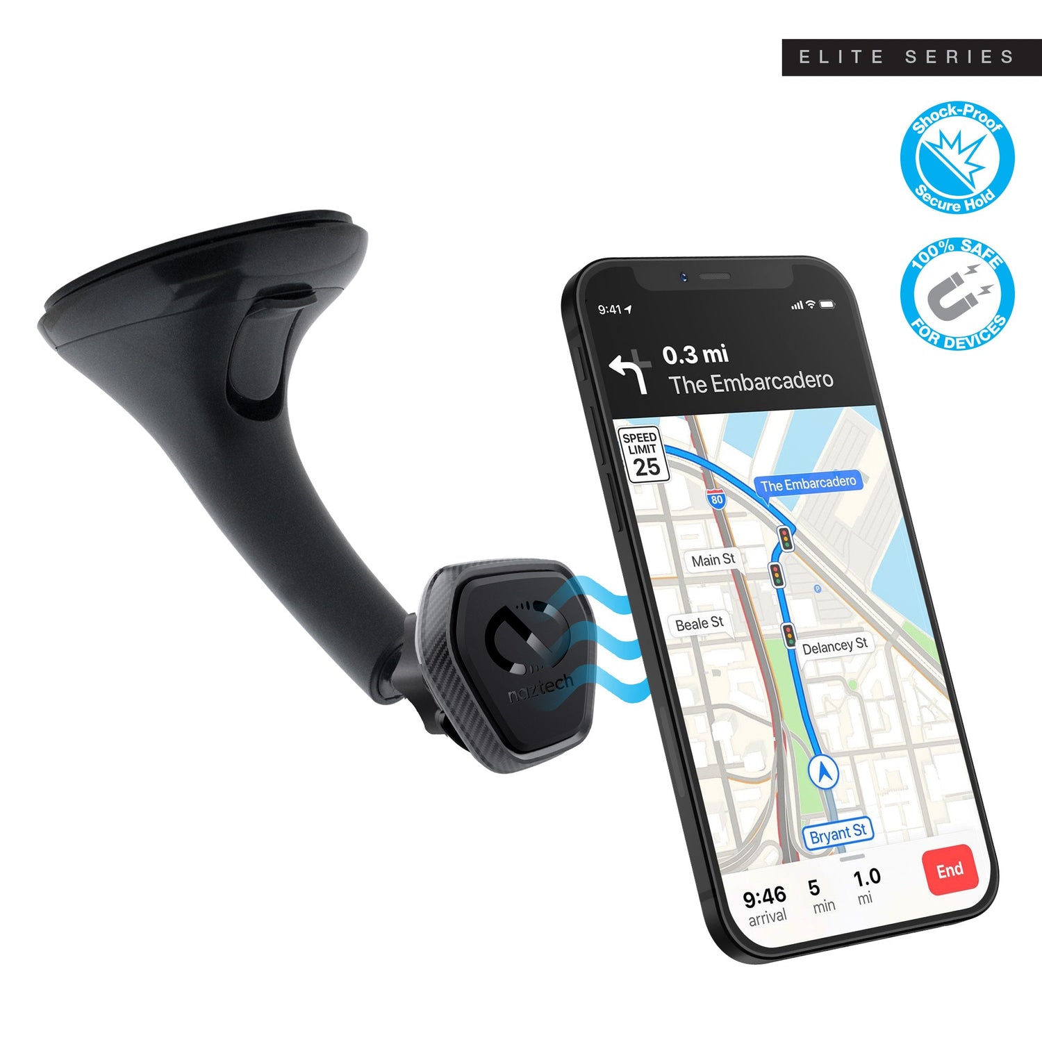 Naztech MagBuddy Elite Windshield Mount with Quick &amp; Easy Installation Jupiter Gear Home