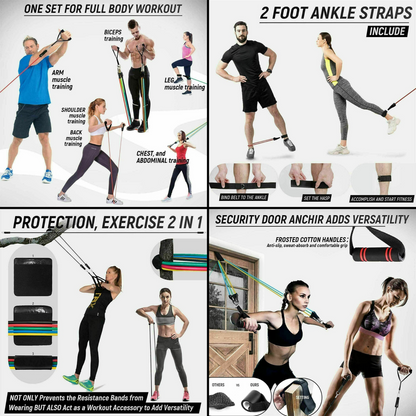 JupiterGear Intey Resistance Bands Set Exercise Bands with Protective Sleeve - Portable Resistance Bands with Door Anchor, Handles, Legs Ankle Straps - Home Gym Resistance Training [13 Pcs Set] Jupiter Gear Home