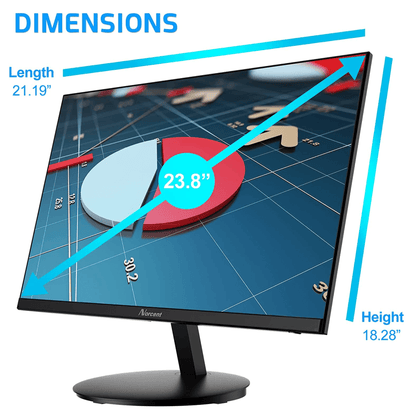 Norcent 24 Inch Frameless Computer Monitor FHD 75HZ VA with Built-In Speakers Jupiter Gear Home