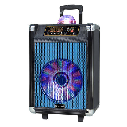 IQ Sound 12" Portable Bluetooth Speaker with Disco Ball Light Jupiter Gear Home