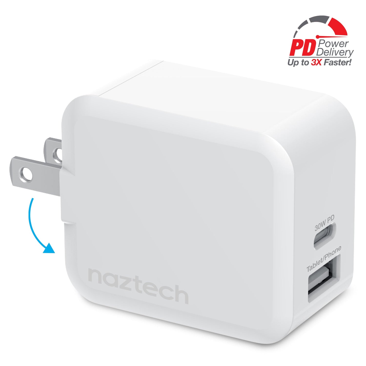 Naztech 30W USB-C PD Dual Output Fast Wall Charger Jupiter Gear Home