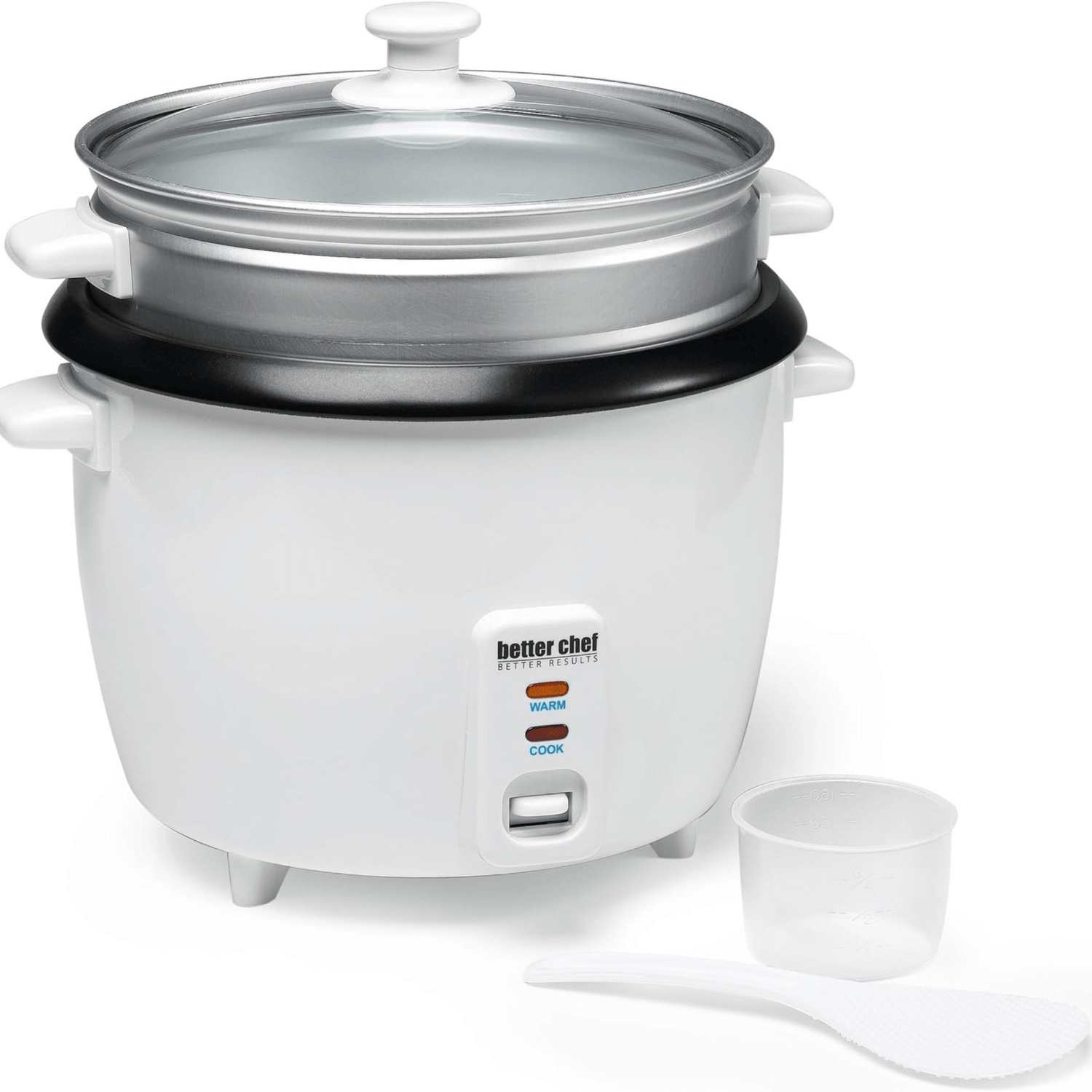 Better Chef 10-Cup - 20-Cup Cooked - Non-Stick Rice Cooker with Steamer Attachment Jupiter Gear Home
