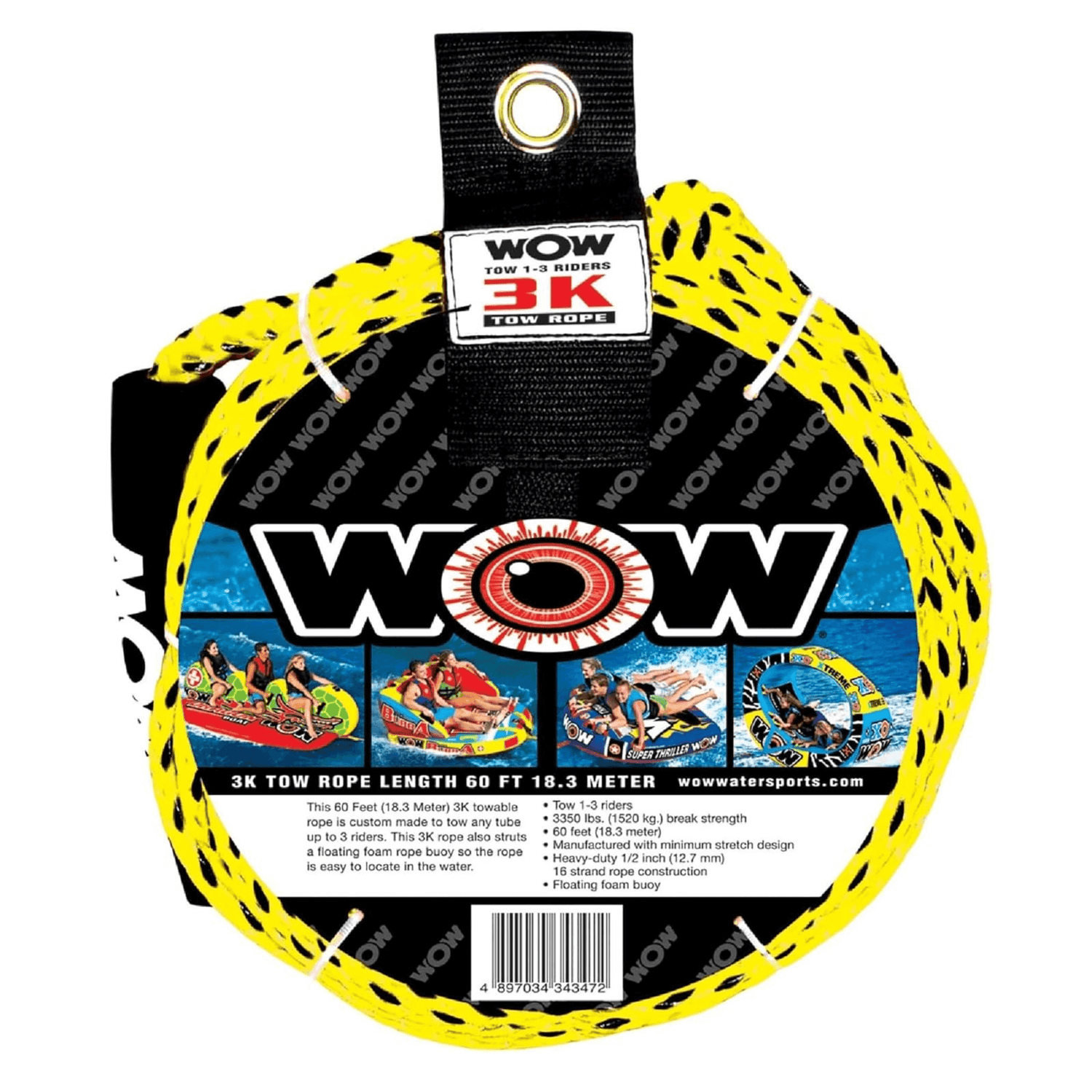 WOW Watersports 3K 60 Ft Tow Rope Jupiter Gear Home
