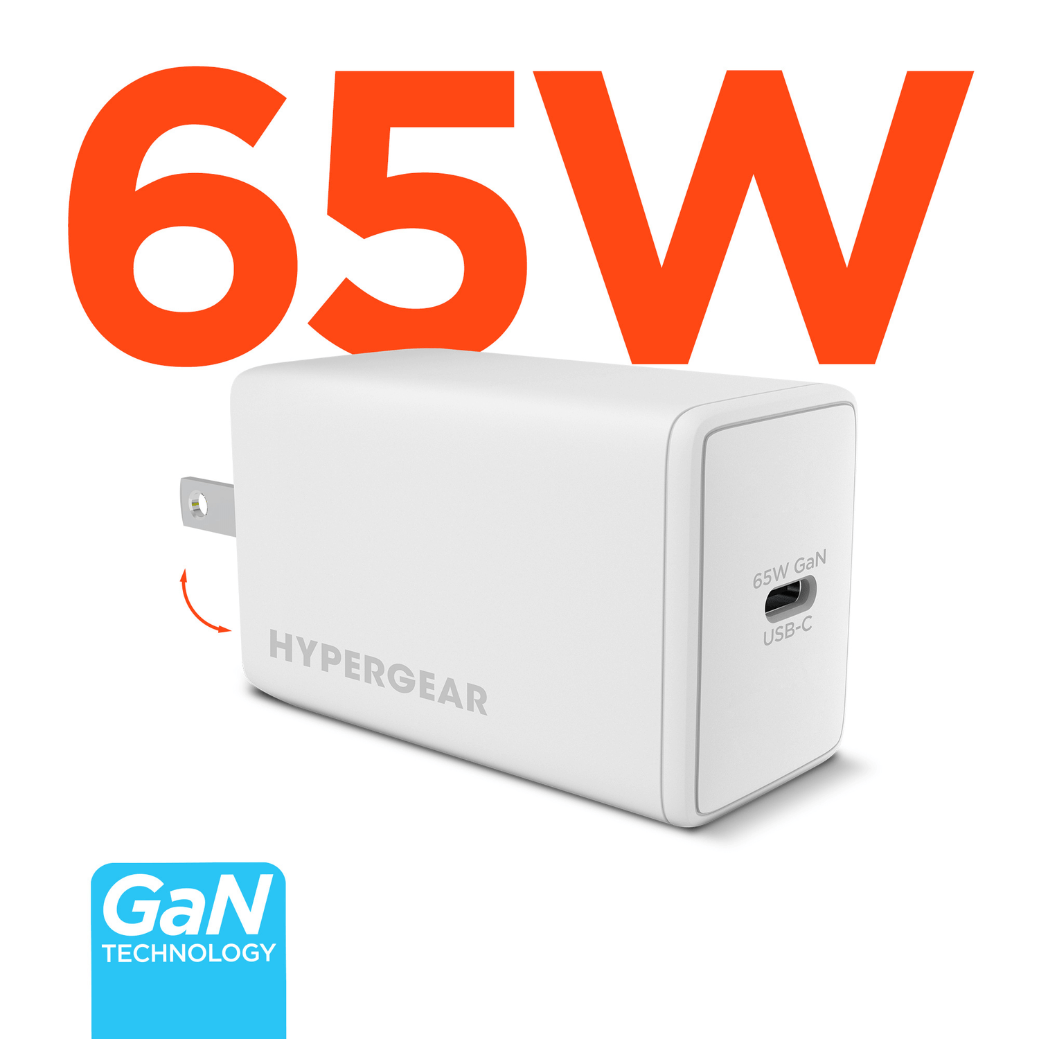 HyperGear SpeedBoost 65W USB-C PD PPS GaN Laptop Charger Jupiter Gear Home