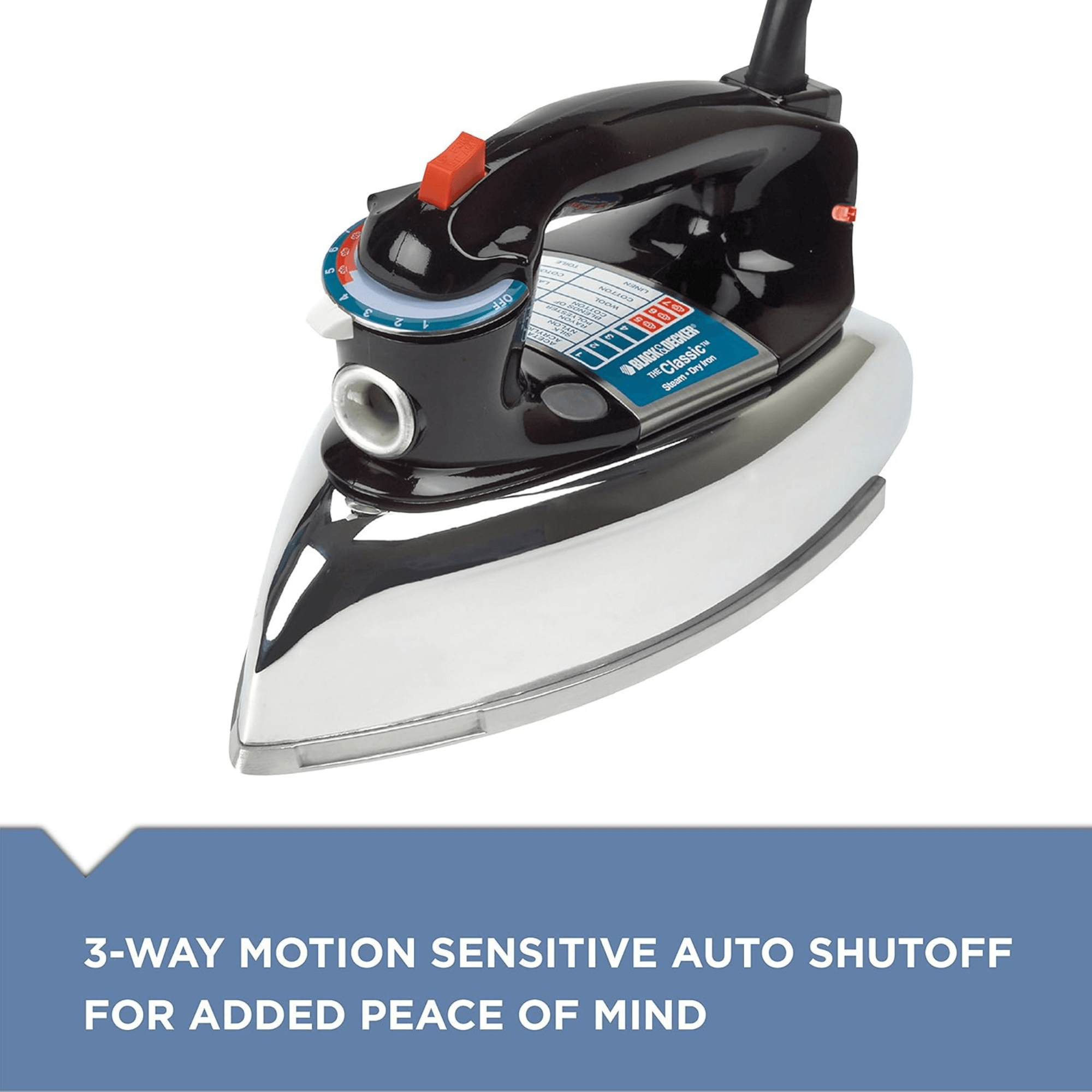 Black &amp; Decker Classic Auto-Shutoff Iron with Aluminum Soleplate Jupiter Gear Home