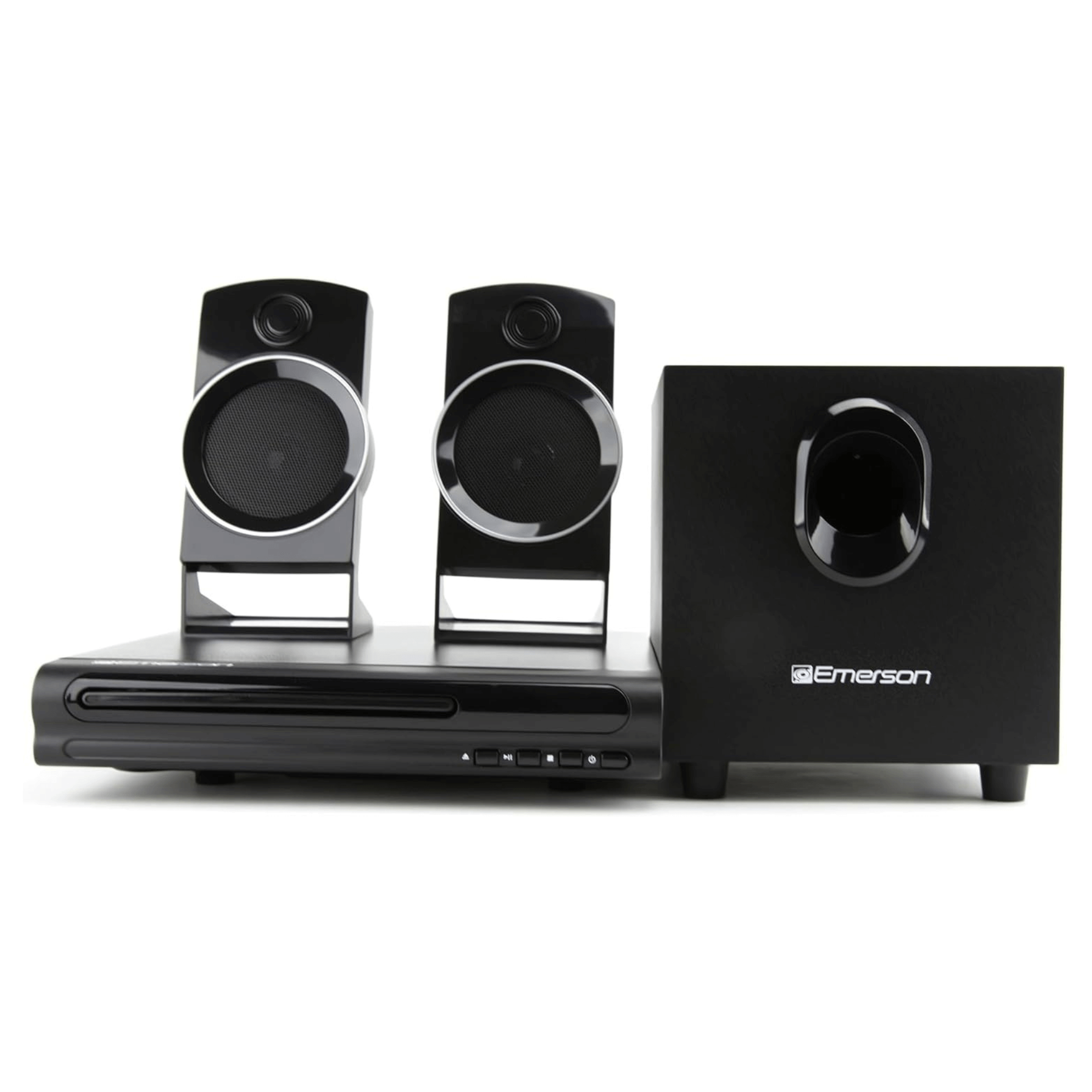 Emerson Speaker Surround Sound System &amp; 2.1 Channel Home Theater DVD Player Jupiter Gear Home