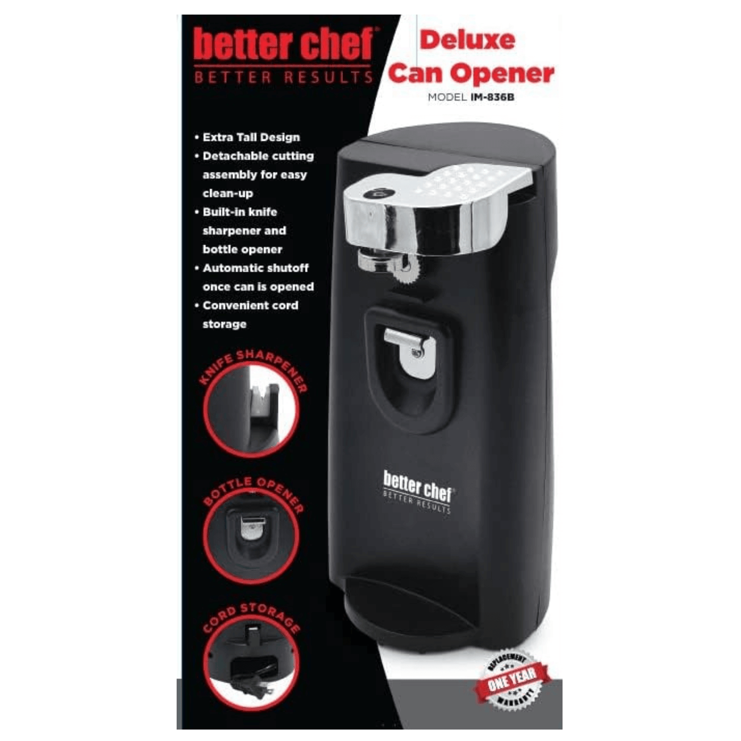Better Chef Deluxe Tall Electric Can Opener - REFURBISHED Jupiter Gear Home