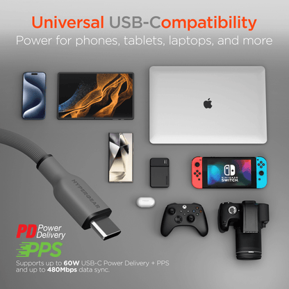 HyperGear Flexi PRO USB-C to USB-C Cable 4ft Jupiter Gear Home