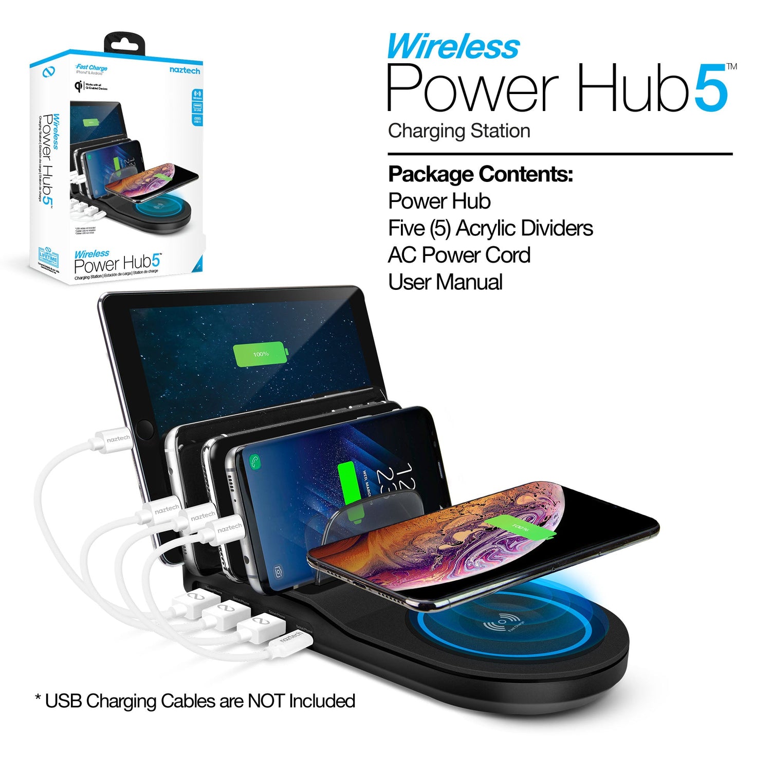 Naztech Wireless Power Hub 5 Black (14573-HYP) Jupiter Gear Home