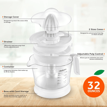 moRollio Compact 32oz Electric Citrus Juicer Jupiter Gear Home