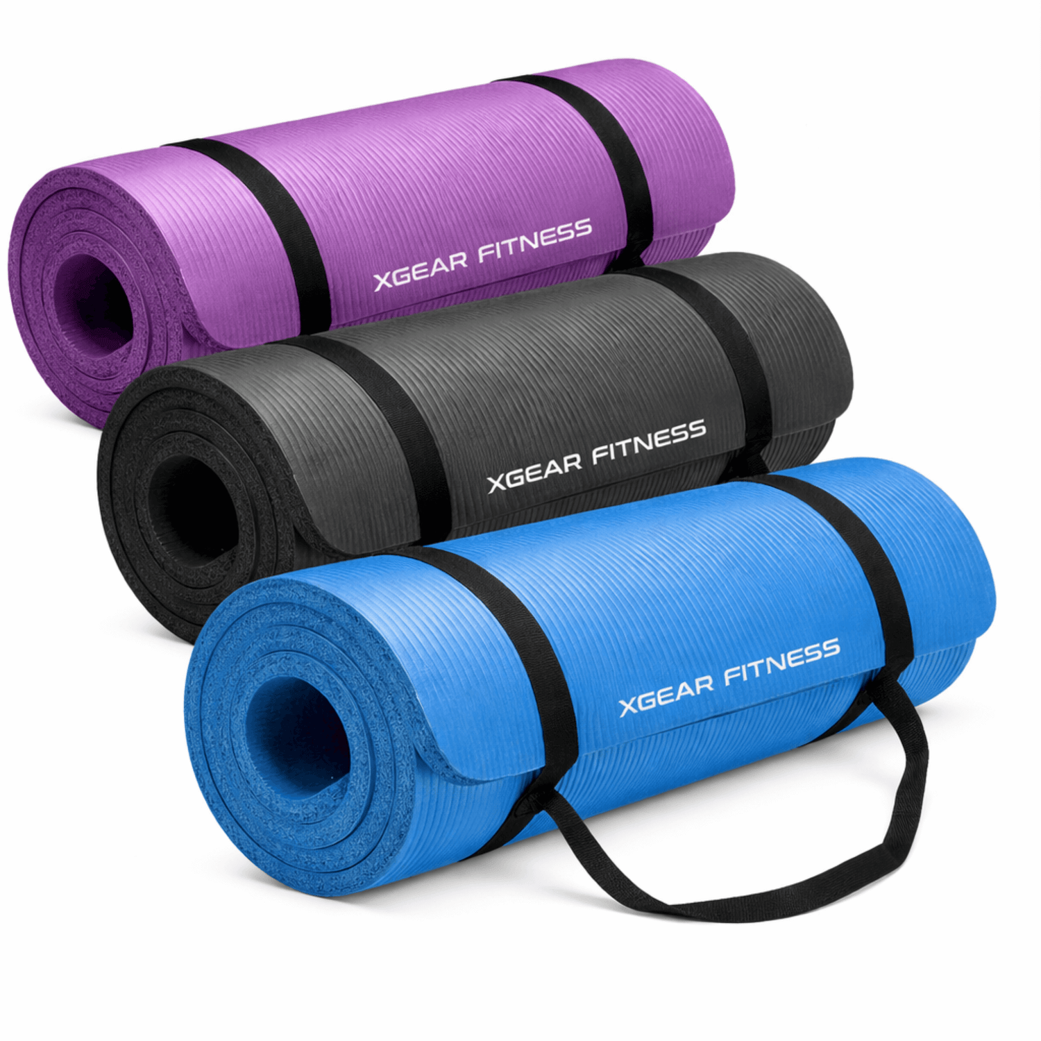 XGear Fitness Thick Travel Yoga Mat with Carrying Strap Jupiter Gear Home